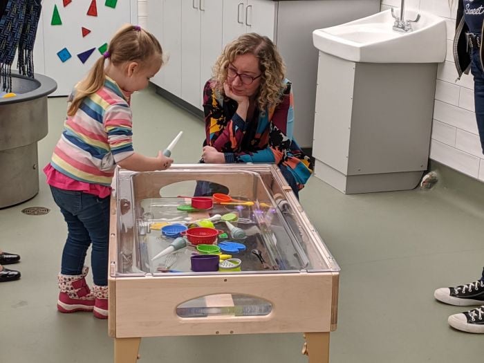 boston childrens museum playspace water table child parent